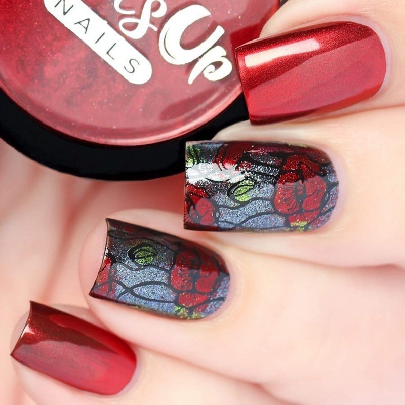 Whats Up Nails - Fire Red Chrome Powder For Mirror Nails - Image 4